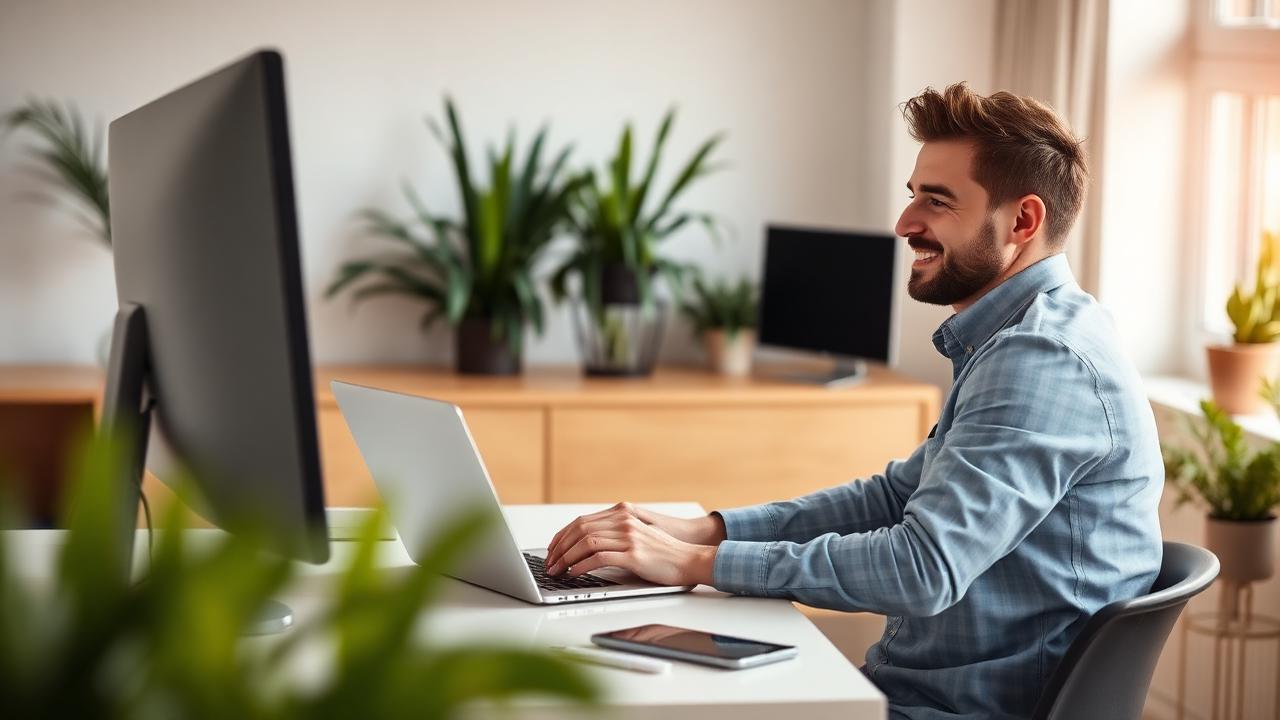 Computer technician at work